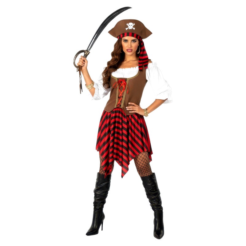 fun shack Women's Pirate Costume - Adult Pirate Wench Outfit for Halloween, Dress Up, Themed Parties, Cosplay, Large - Image 1